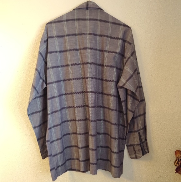 Men's Plaid Button Up Shirt Collared Vintage - Picture 3 of 3